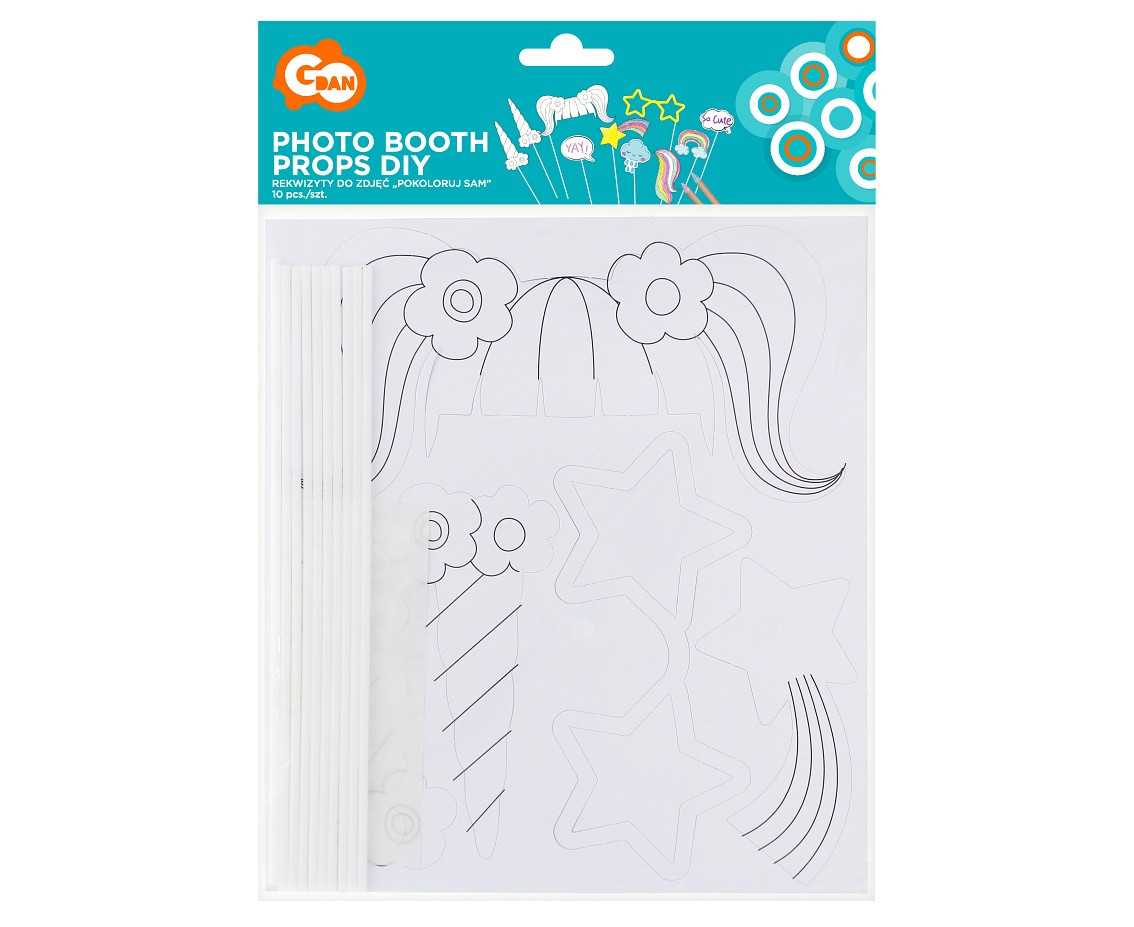 Photo booth props DIY - Unicorn, 10 elements EOL