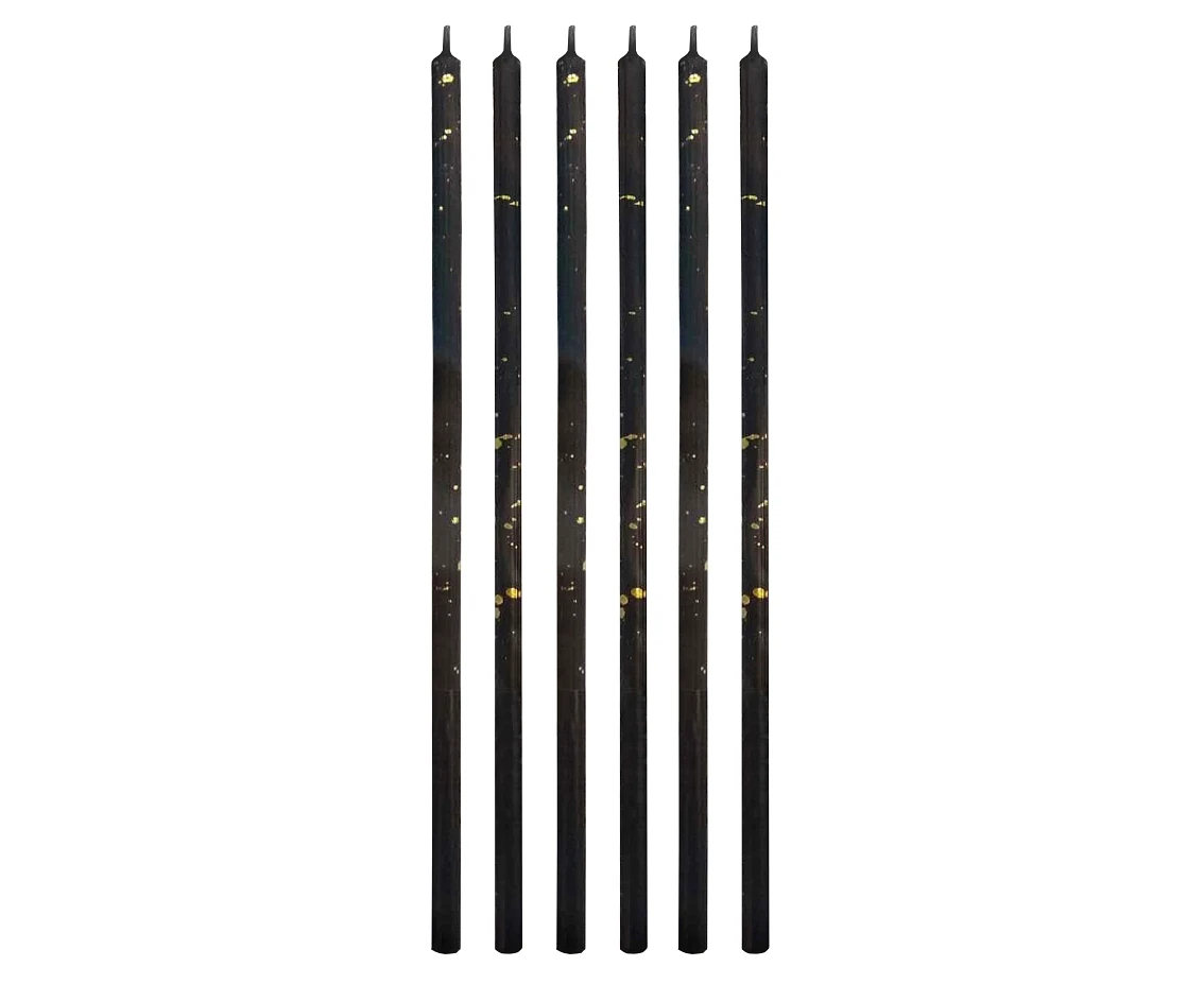 Birthday candles B&C Millennium, black, size 16.5 cm, 6 pcs.