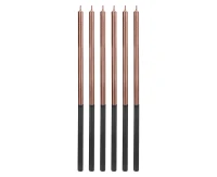 Birthday candles Platinum, rose gold, size 14.5 cm, 6 pcs.
