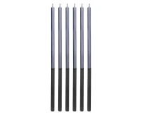Birthday candles Platinum, blue, size 14.5 cm, 6 pcs.