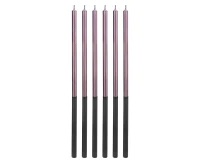 Birthday candles Platinum, lilac, size 14.5 cm, 6 pcs.