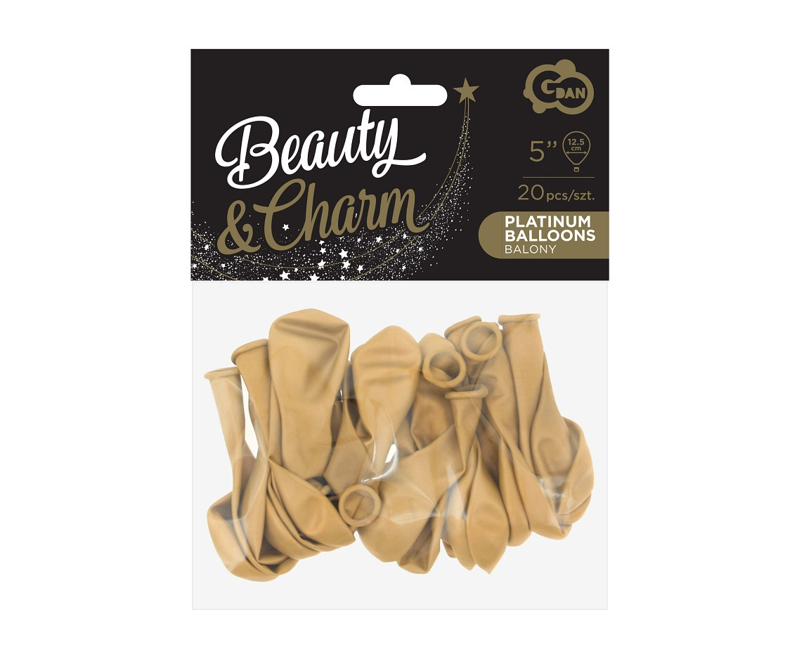 Balloons B&C 5", platinum gold, 20pcs