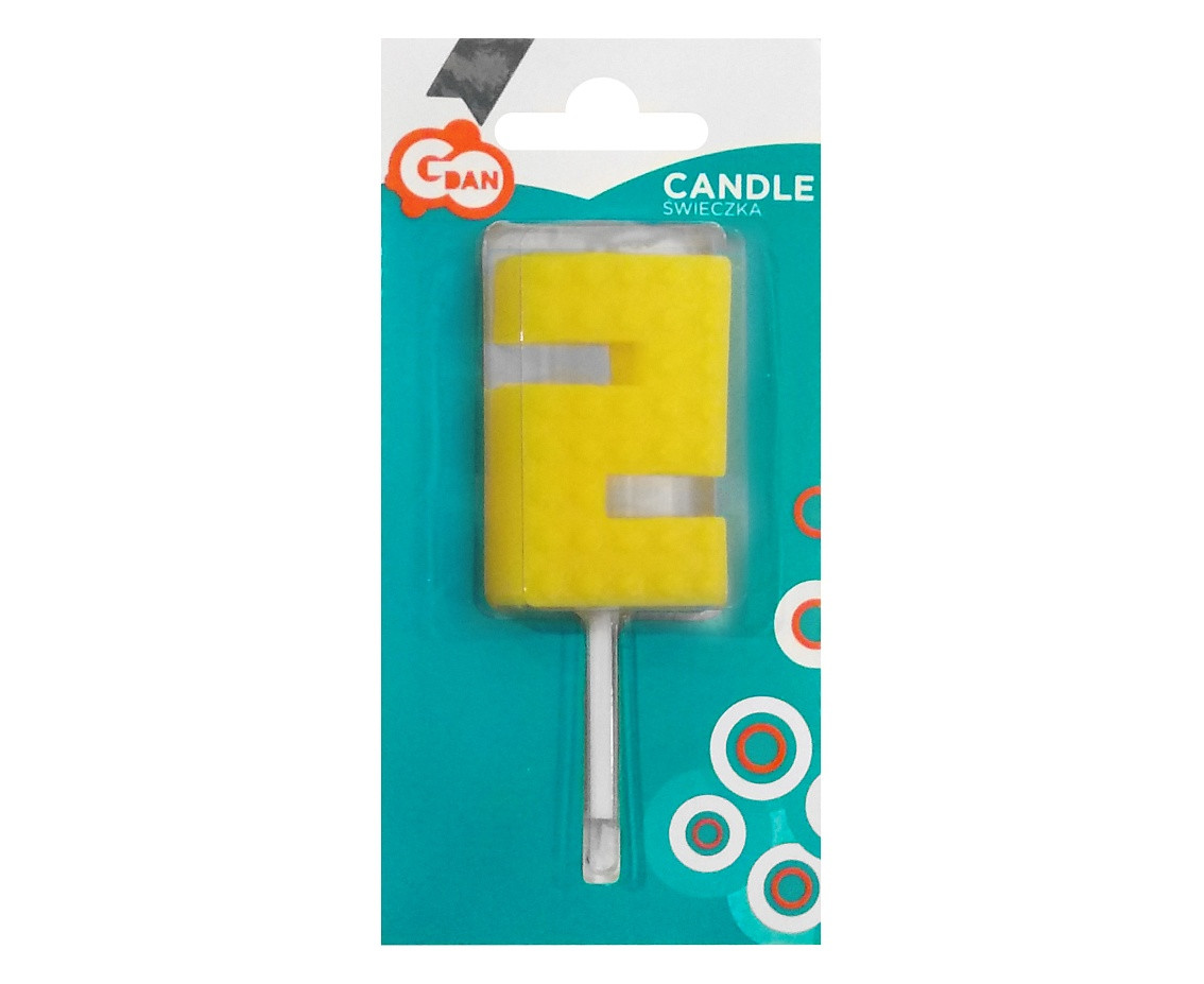 Building Blocks birthday candle, digit 2, size 5.5 cm
