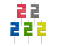 Building Blocks birthday candle, digit 2, size 5.5 cm