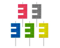 Building Blocks birthday candle, digit 3, size 5.5 cm