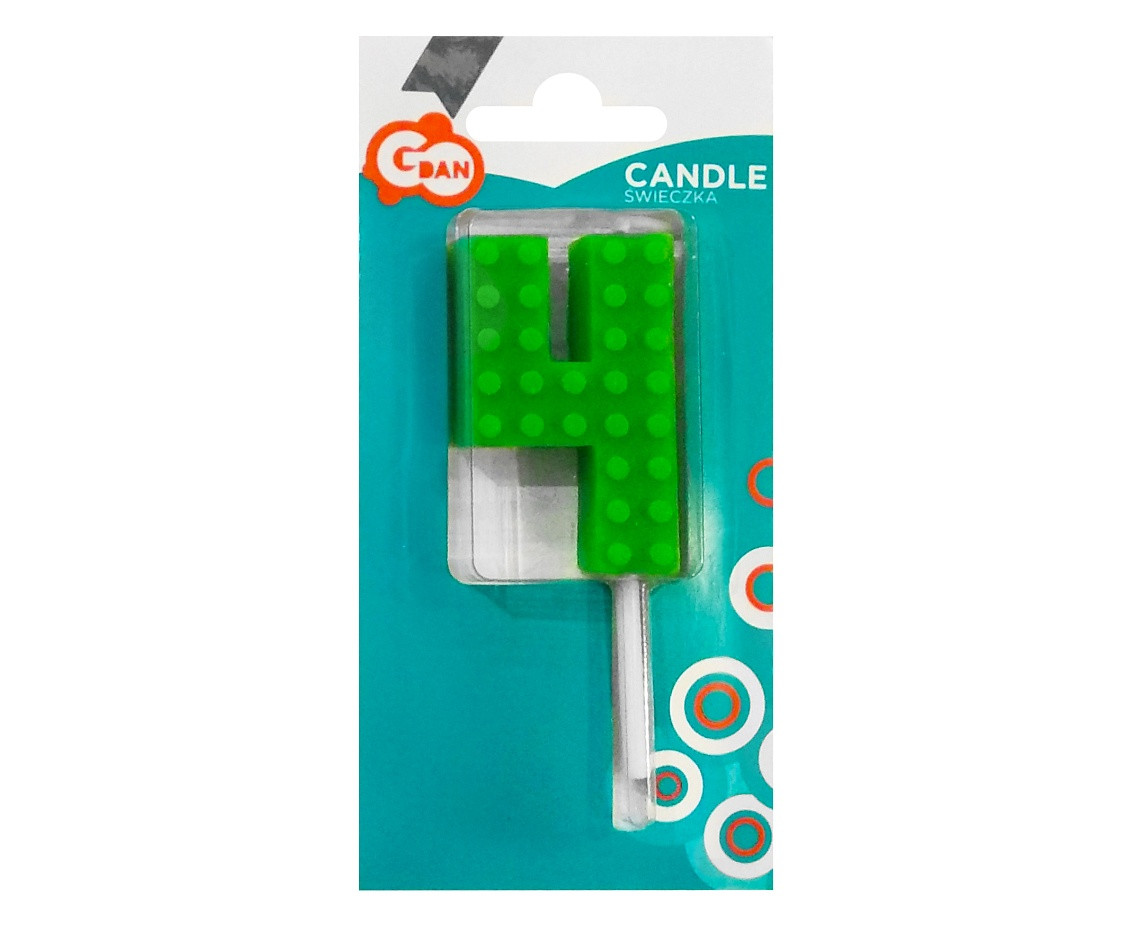 Building Blocks birthday candle, digit 4, size 5.5 cm