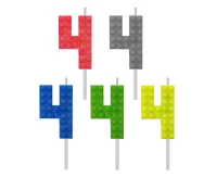 Building Blocks birthday candle, digit 4, size 5.5 cm