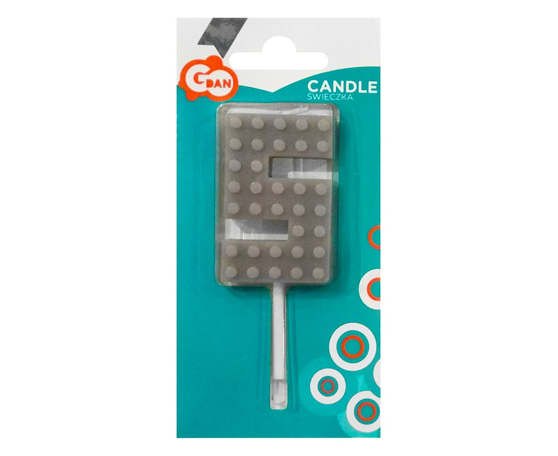 Building Blocks birthday candle, digit 5, size 5.5 cm