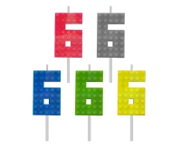 Building Blocks birthday candle, digit 6, size 5.5 cm