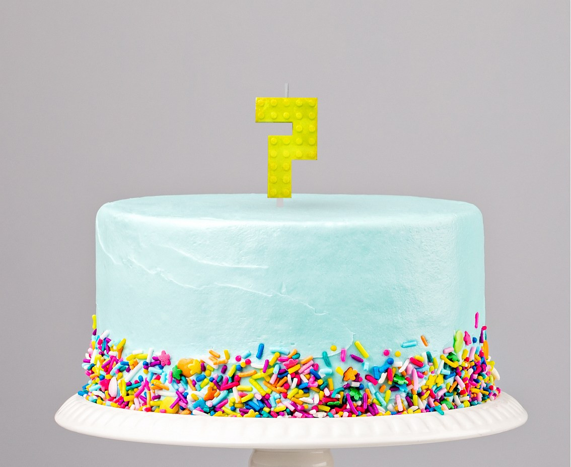 Building Blocks birthday candle, digit 7, size 5.5 cm