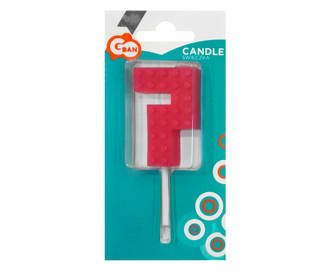 Building Blocks birthday candle, digit 7, size 5.5 cm
