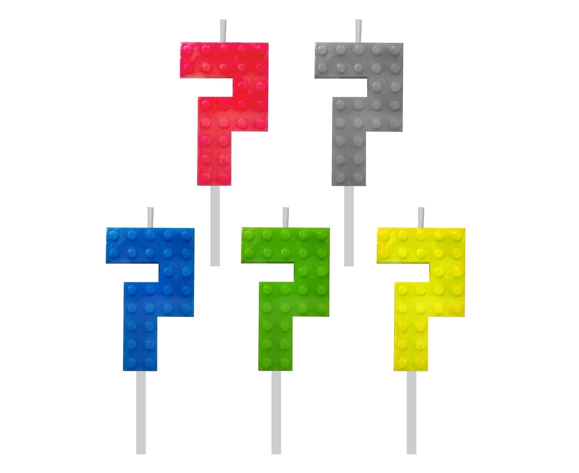 Building Blocks birthday candle, digit 7, size 5.5 cm