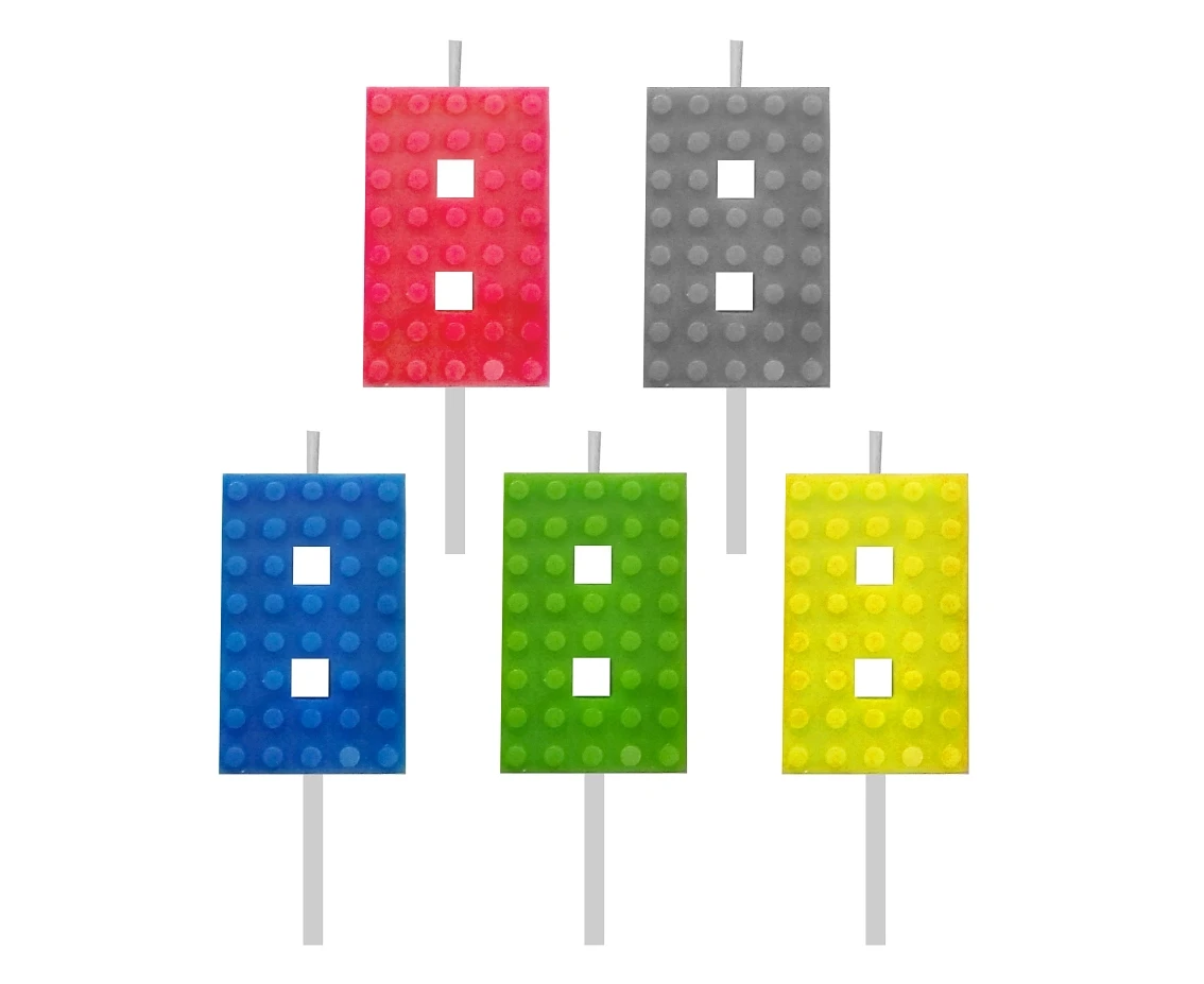 Building Blocks birthday candle, digit 8, size 5.5 cm