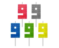Building Blocks birthday candles, digit 9, size 5.5 cm
