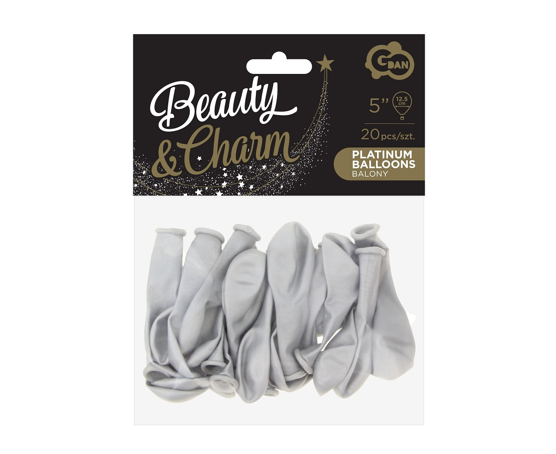 Balloons B&C 5", platinum silver, 20pcs