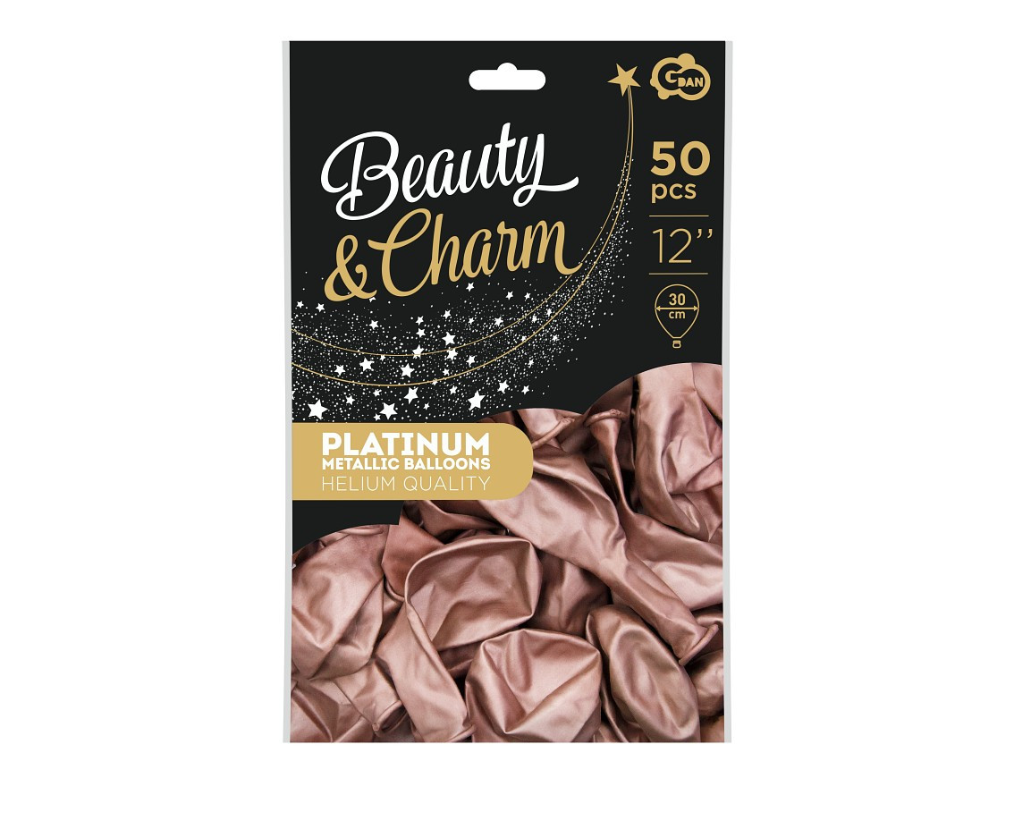 Balloons B&C 12", metallic rose-gold, 50pcs