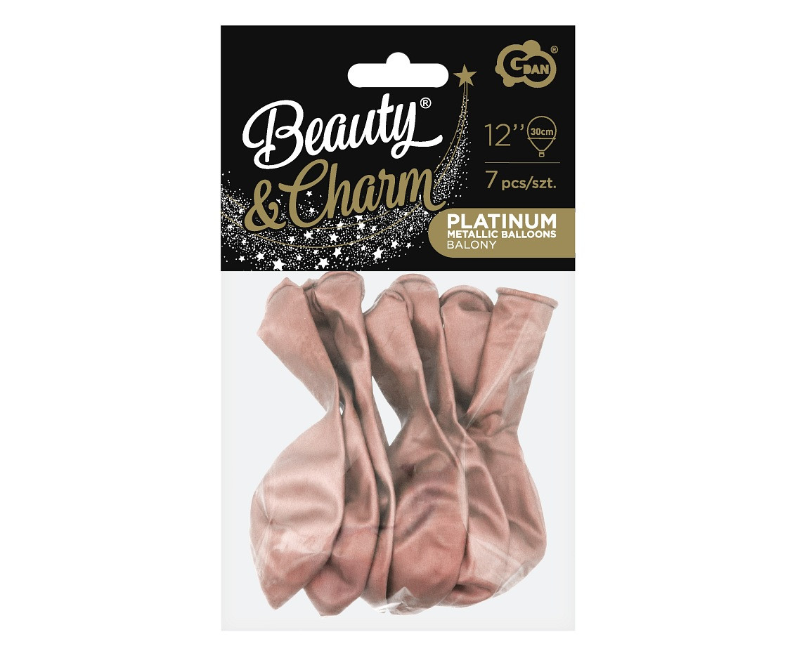 Balloons B&C 12", platinum rose gold, 7pcs