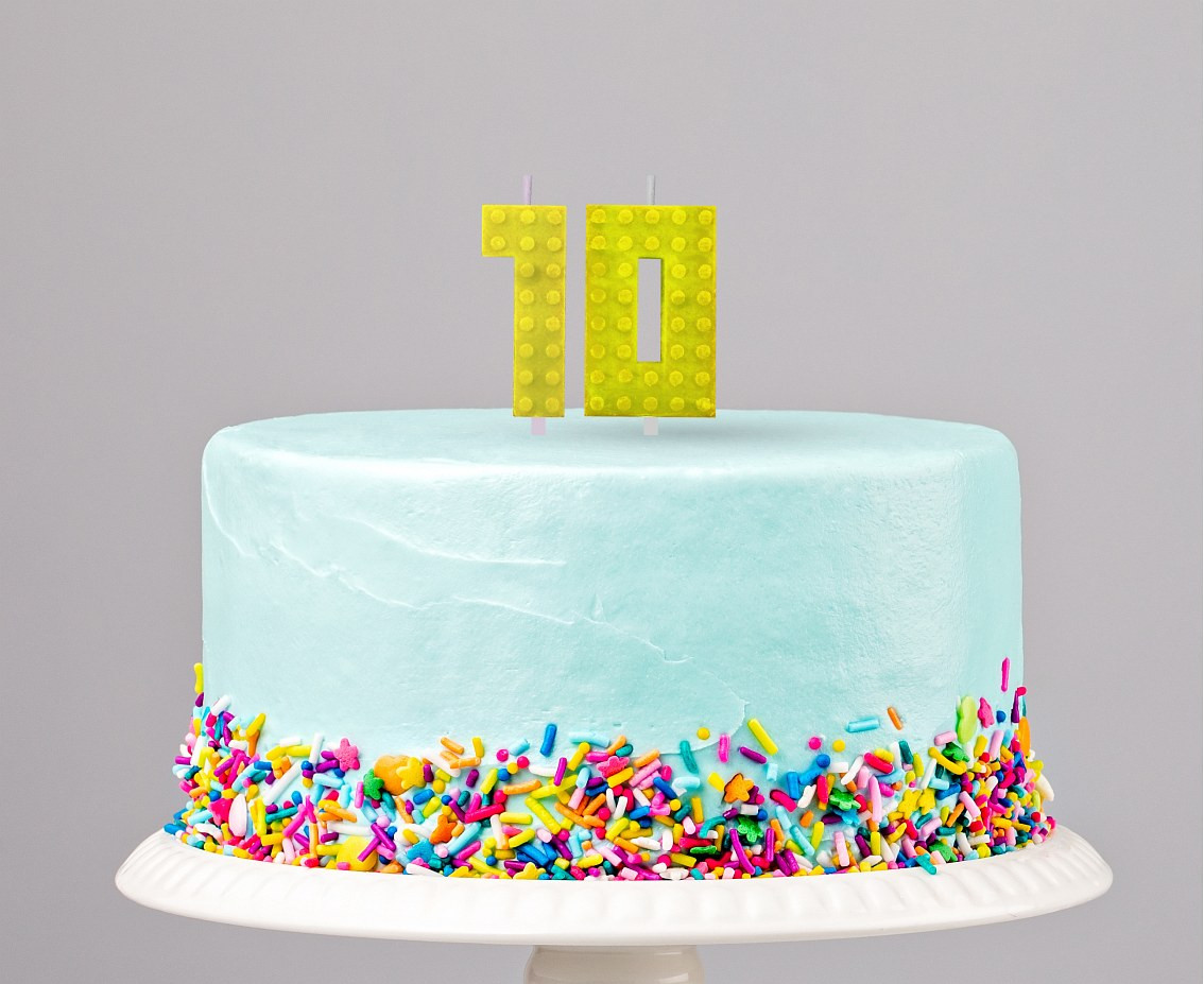 Building Blocks birthday candle, digit 0, size 5.5 cm