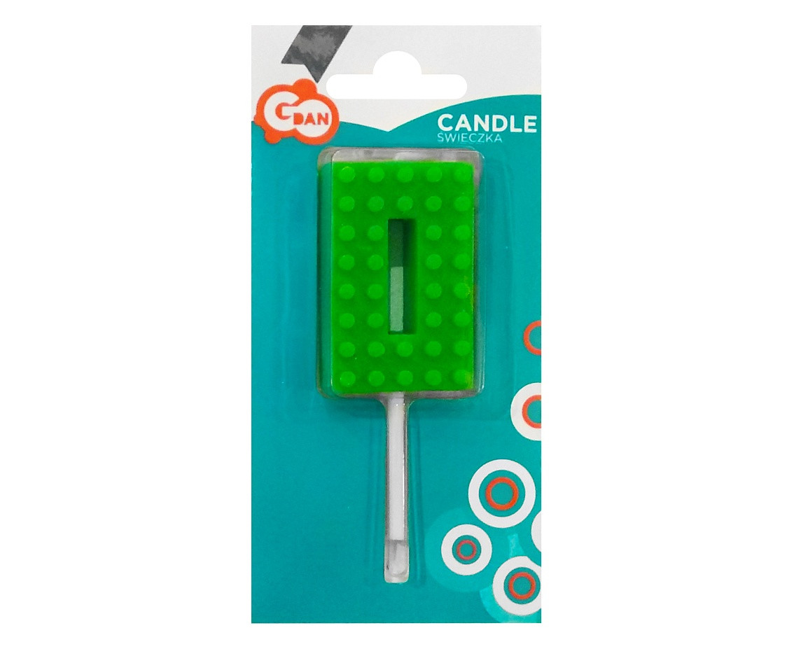 Building Blocks birthday candle, digit 0, size 5.5 cm