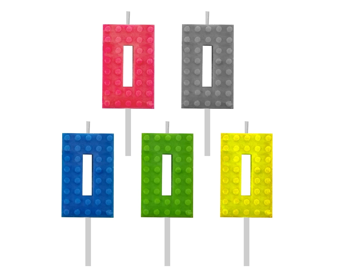 Building Blocks birthday candle, digit 0, size 5.5 cm