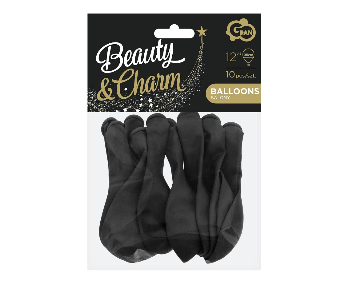 Balloons B&C 12", pastel black, 10pcs