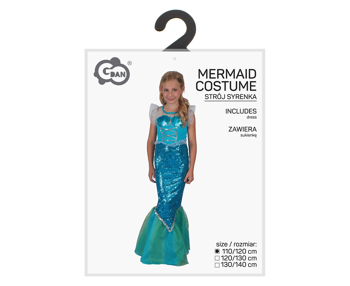 Mermaid costume for kids (dress), size 110/120 cm