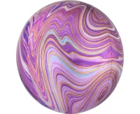 Foil balloon ORBZ Marblez - purple ball EOL