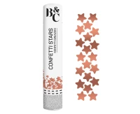 Foil Confetti cannon Rose Gold Stars, 30 cm