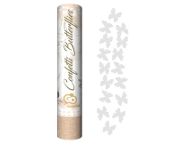 Paper Confetti cannon White Butterflies, 30 cm