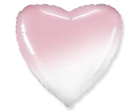 Foil balloon 18" FX - Heart (white-pink gradient),  unpacked (flat)