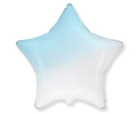 Foil balloon 18" FX - Star (white-blue gradient),  unpacked (flat) EOL