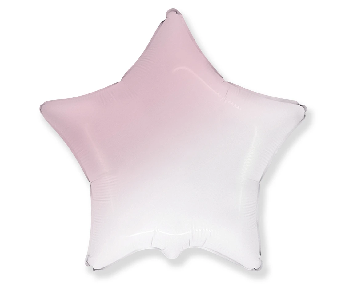 Foil balloon 18" FX - Star (white-pink gradient),  unpacked (flat)