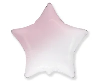 Foil balloon 18" FX - Star (white-pink gradient),  unpacked (flat)