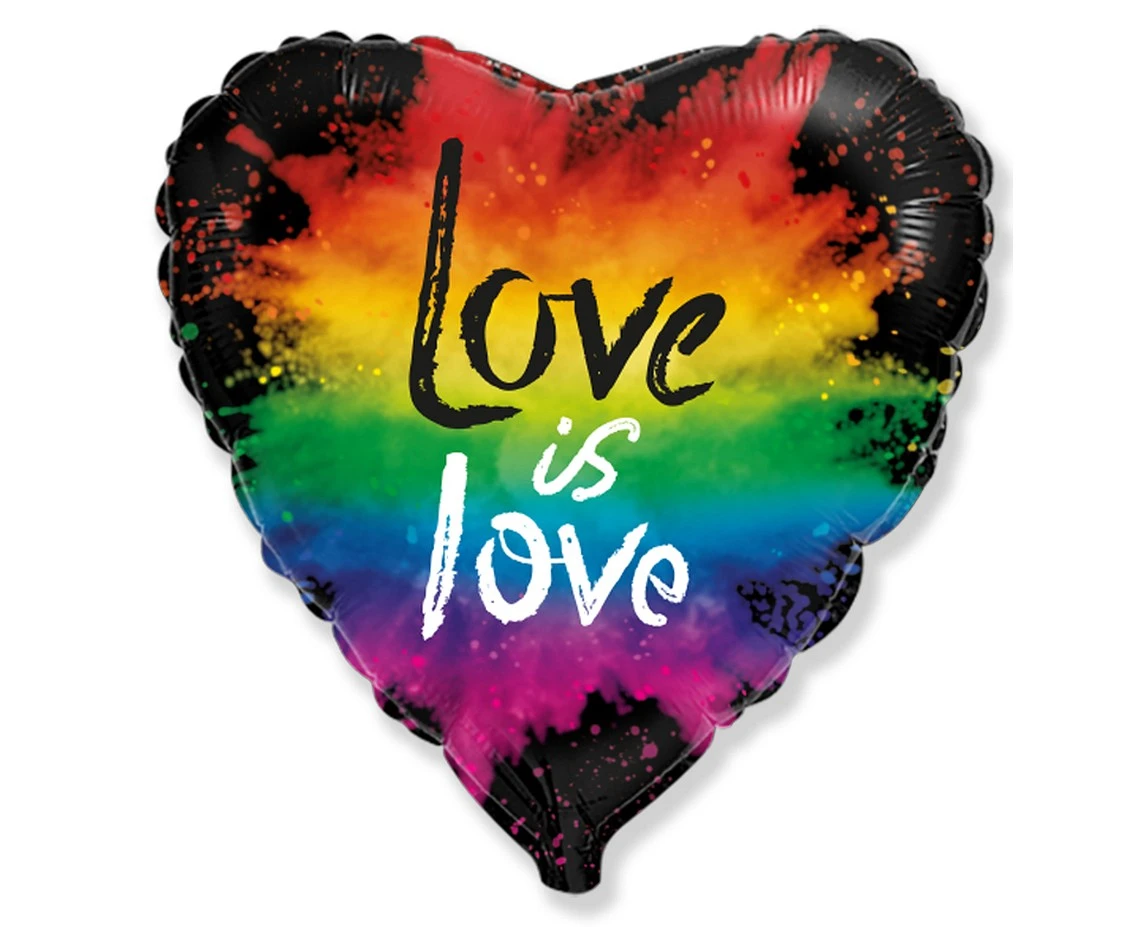 Foil balloon 18" FX - Love is love KK,  unpacked (flat) EOL