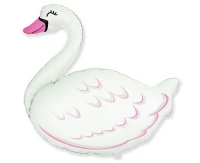 Foil balloon 14" FX - Swan,  unpacked (flat) EOL