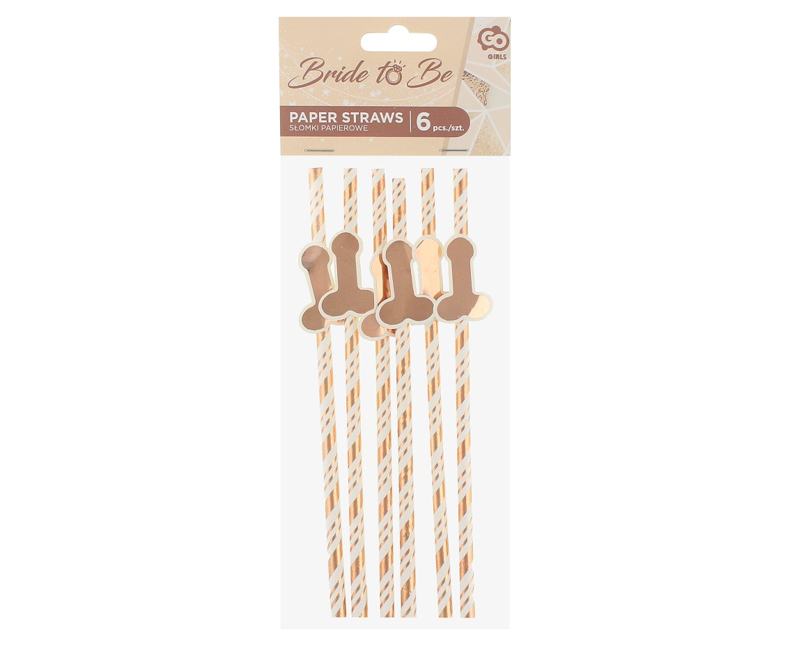 Paper straws GoGirls, rose gold, 6 pcs EOL