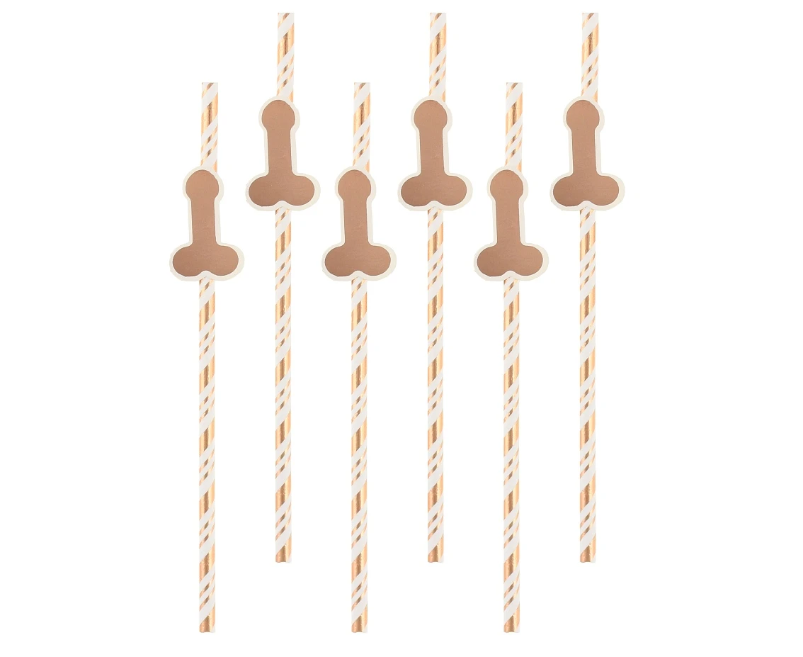 Paper straws GoGirls, rose gold, 6 pcs EOL