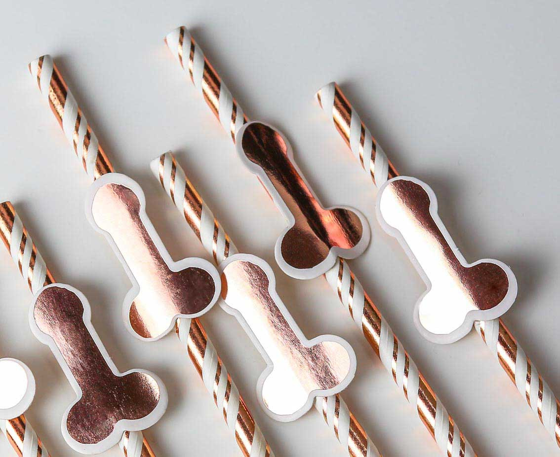 Paper straws GoGirls, rose gold, 6 pcs EOL