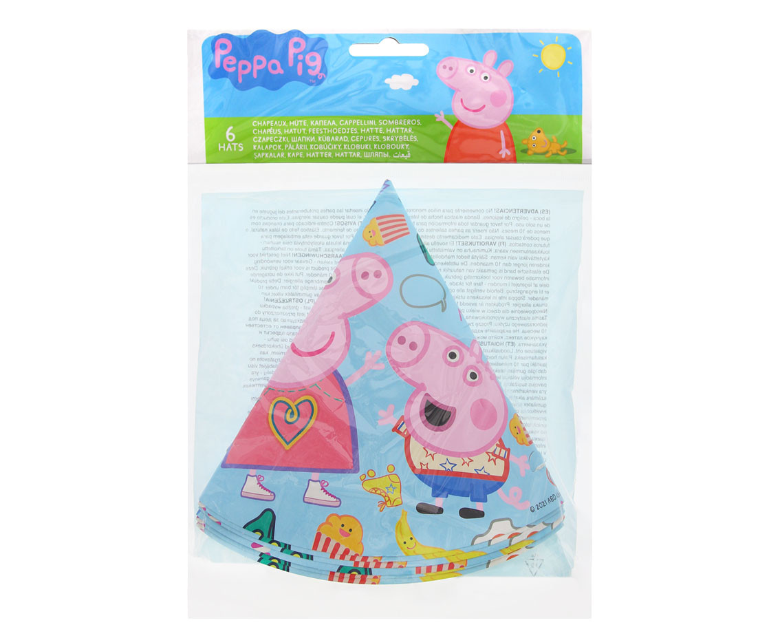 Party hats Peppa Pig, 6 pcs