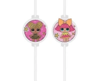 Medallion paper drinking straws LOL Glitterati, 4 pcs EOL