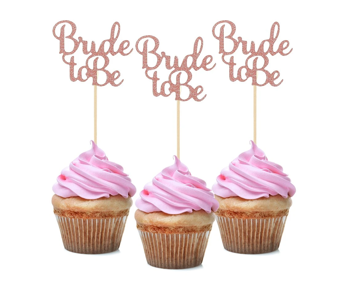 Bride to be picks, rose gold, 12 pcs