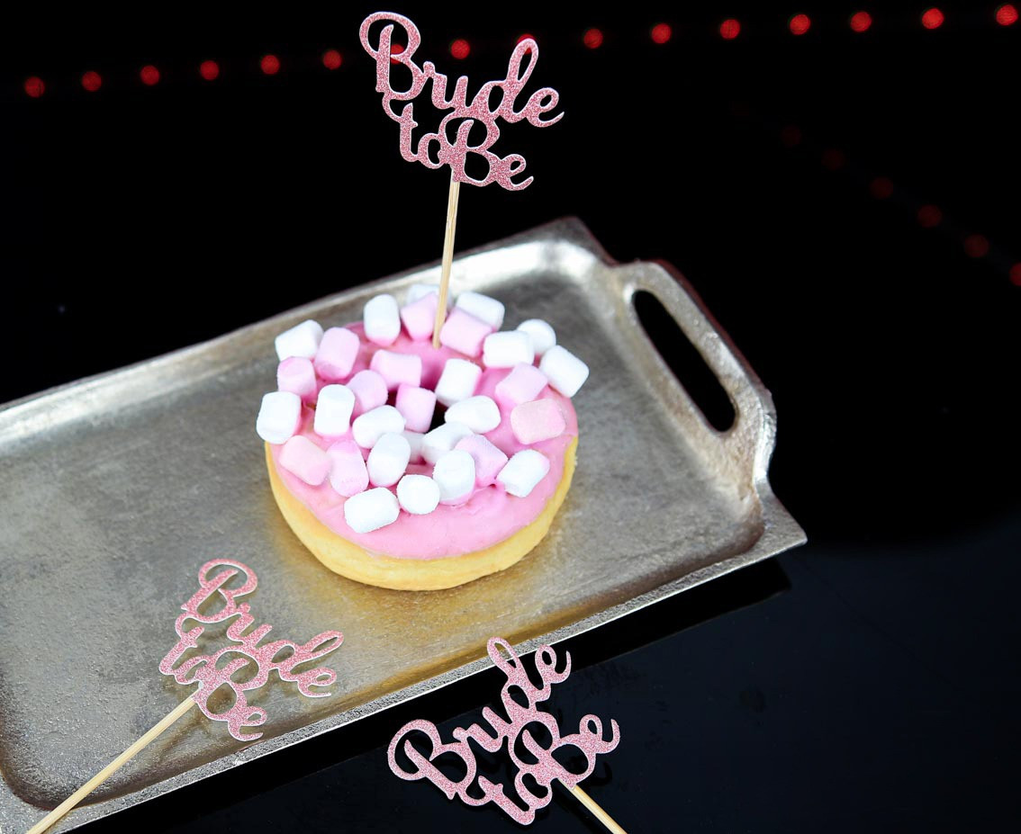 Bride to be picks, rose gold, 12 pcs