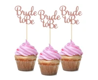 Bride to be picks, rose gold, 12 pcs