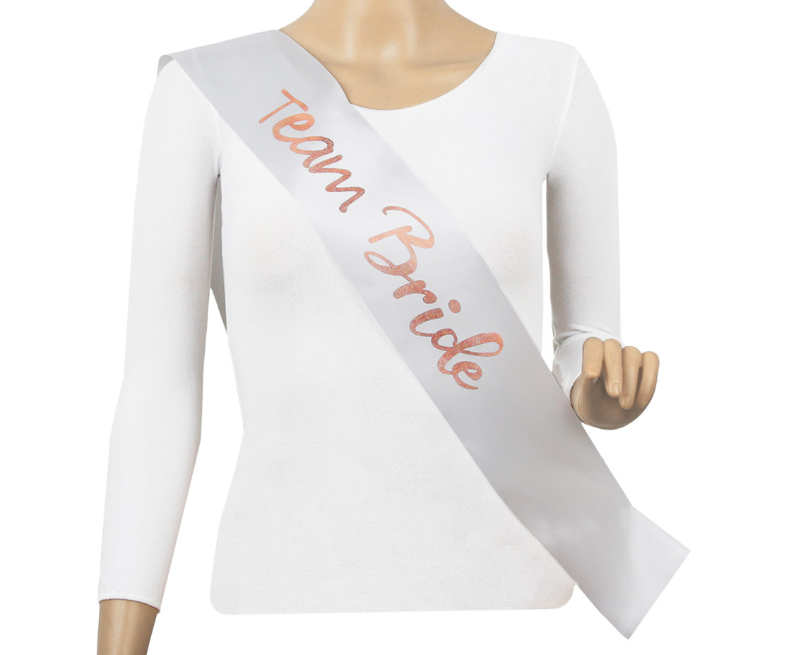 Team bride sash, rose gold