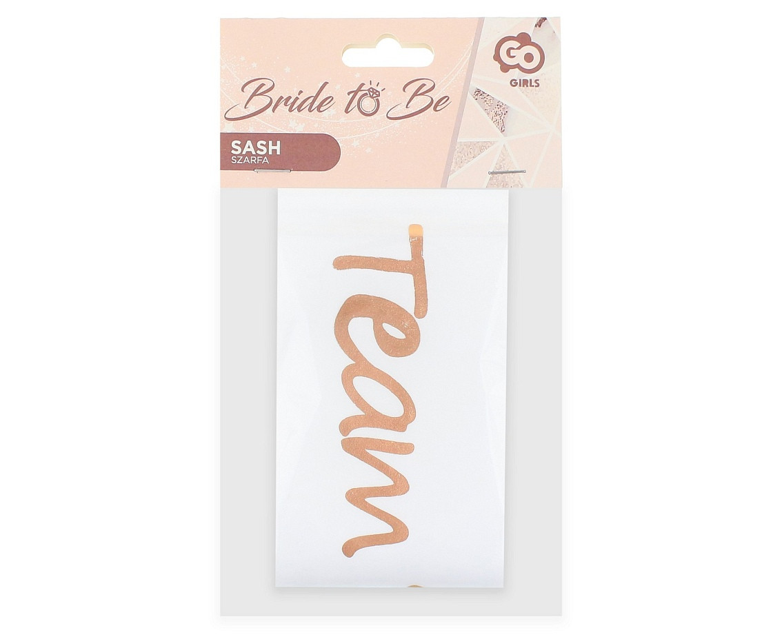 Team bride sash, rose gold