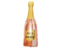 Champagne foil balloon, rose gold, 91x40 cm