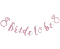 Bride to Be paper garland, glitter pink, 300 cm