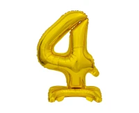 B&C foil balloon Standing digit 4, gold, 38 cm