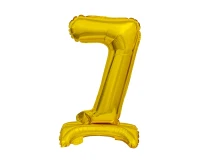 B&C foil balloon Standing digit 7, gold, 38 cm