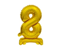 B&C foil balloon Standing digit 8, gold, 38 cm